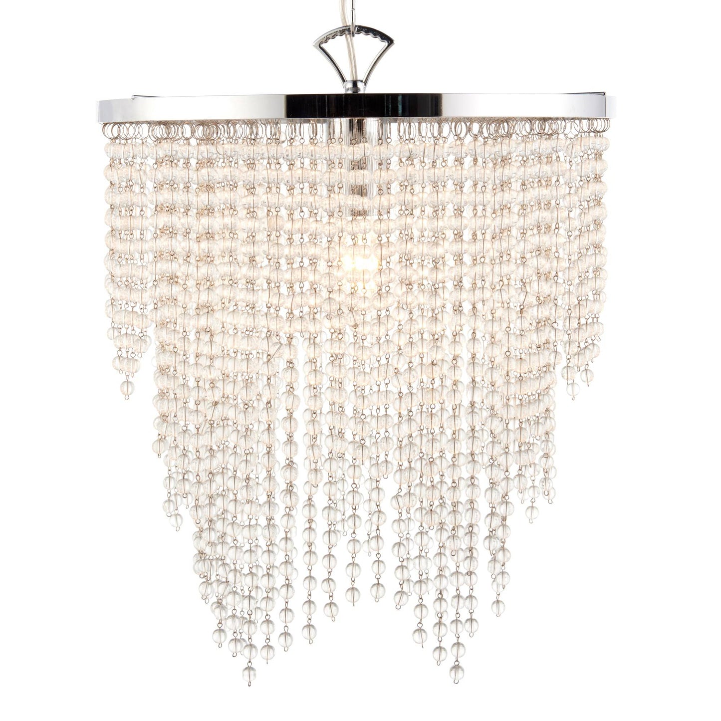 Rain 1 Light Polished Chrome Pendant Ceiling Light with Clear Glass Droplets