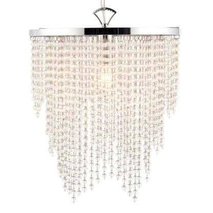 Rain 1 Light Polished Chrome Pendant Ceiling Light with Clear Glass Droplets
