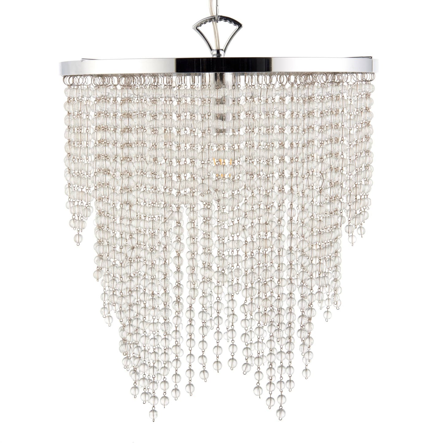 Rain 1 Light Polished Chrome Pendant Ceiling Light with Clear Glass Droplets