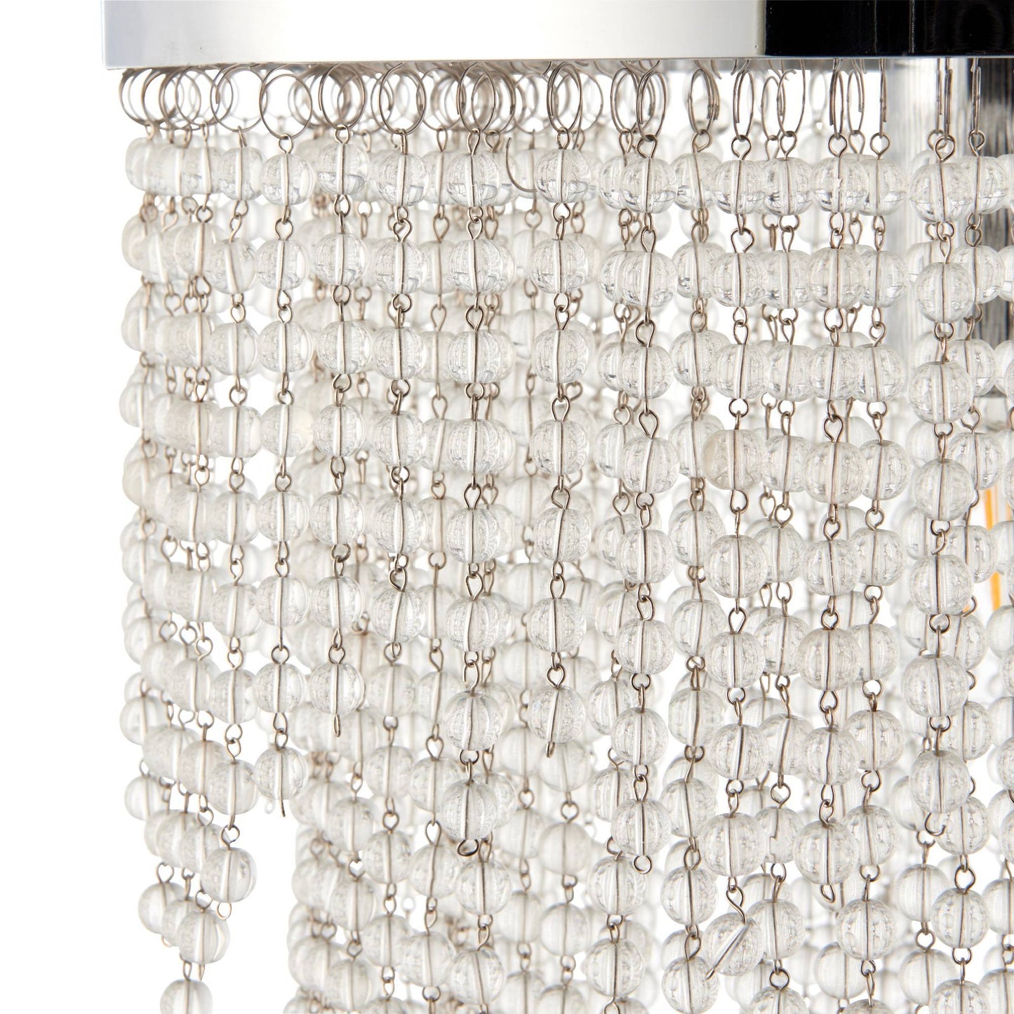 Rain 1 Light Polished Chrome Pendant Ceiling Light with Clear Glass Droplets