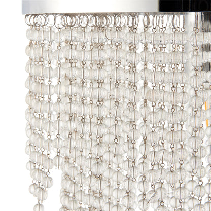 Rain 1 Light Polished Chrome Pendant Ceiling Light with Clear Glass Droplets