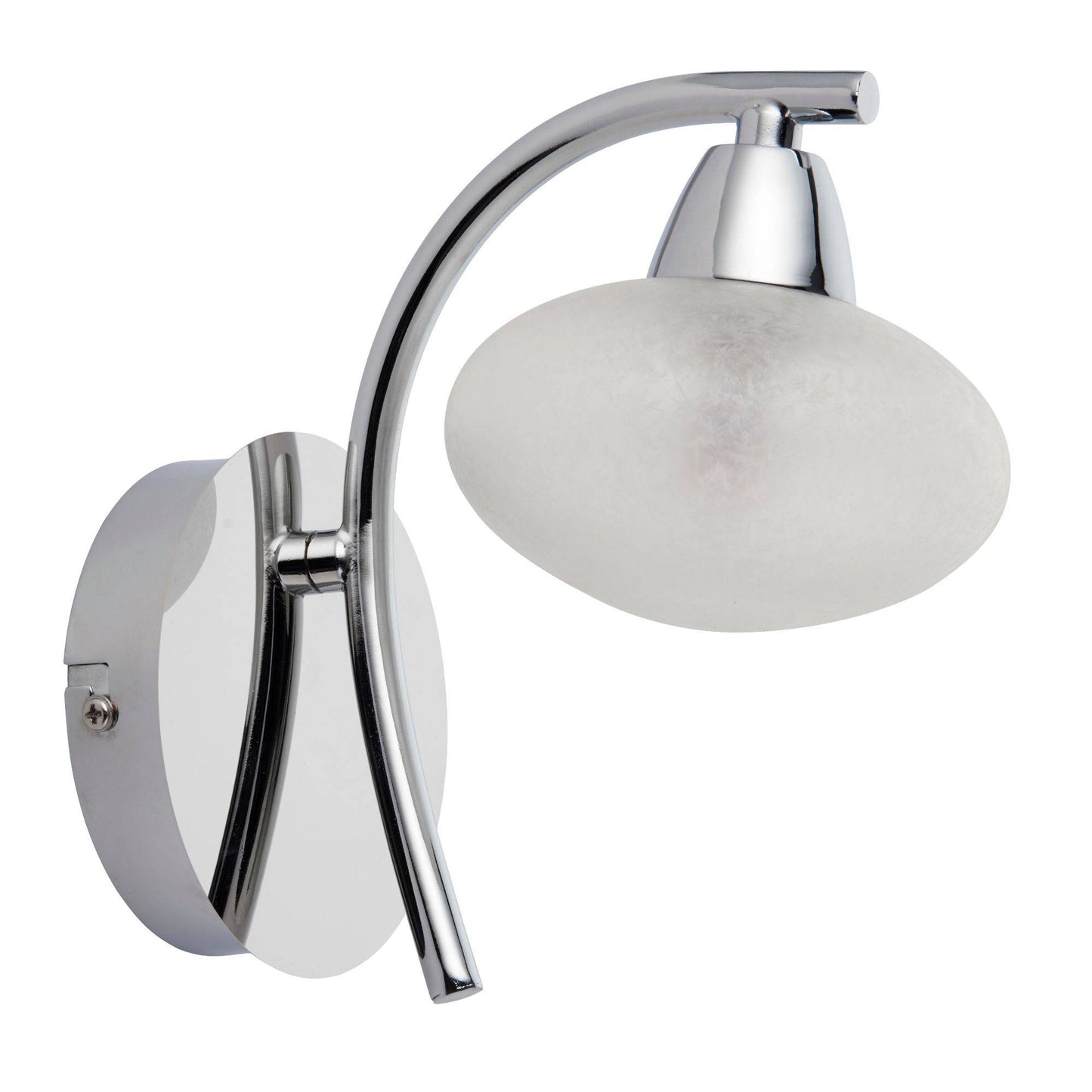 Sion 1 Light Polished Chrome Indoor Wall Light with a Frosted Glass Shade