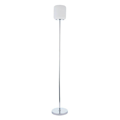 Maxwell Warm White LED Polished Chrome 143cm Floor Lamp with White Opal Shade