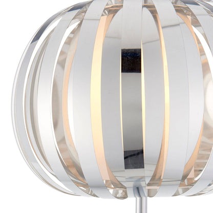 Beaton LED Polished Chrome 150cm Floor Lamp with White Opal Inner