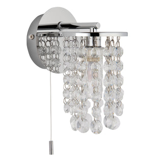 Felecia 1 Light Indoor Polished Chrome Wall Light with Crystal Detailing