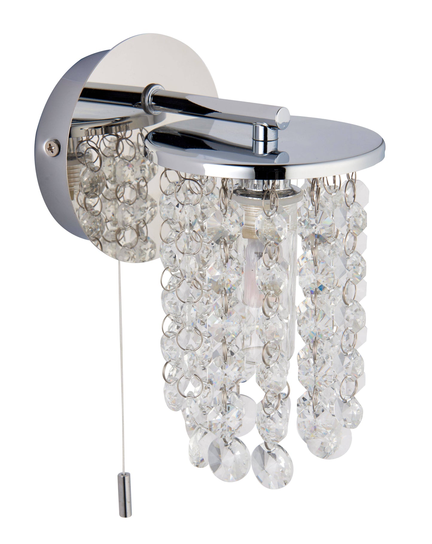 Felecia 1 Light Indoor Polished Chrome Wall Light with Crystal Detailing