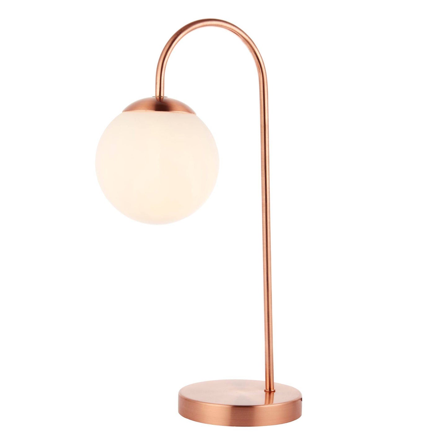 Gerda 1 Light 50cm Copper Table Lamp with Opal Glass Shade