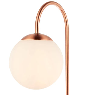 Gerda 1 Light 50cm Copper Table Lamp with Opal Glass Shade