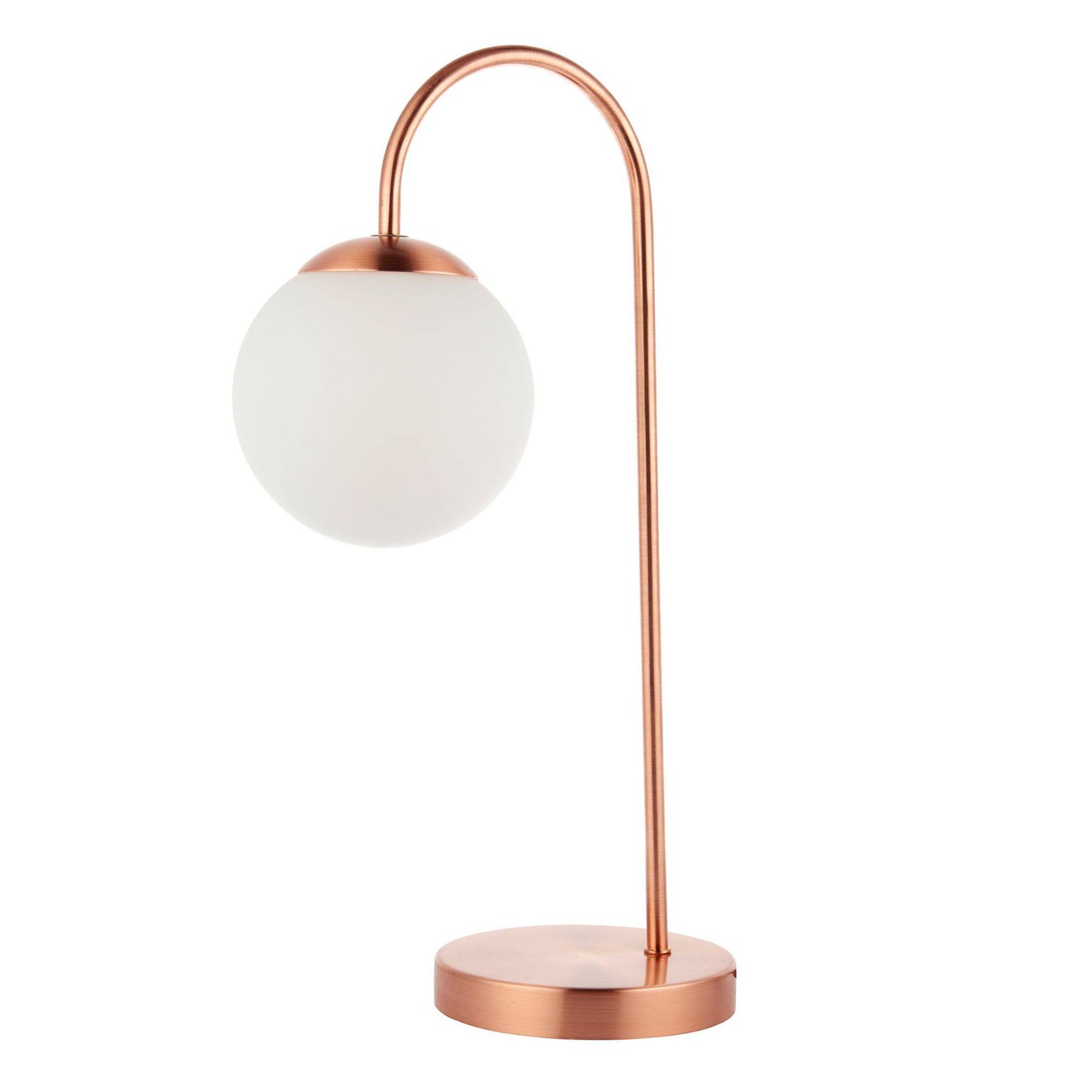 Gerda 1 Light 50cm Copper Table Lamp with Opal Glass Shade