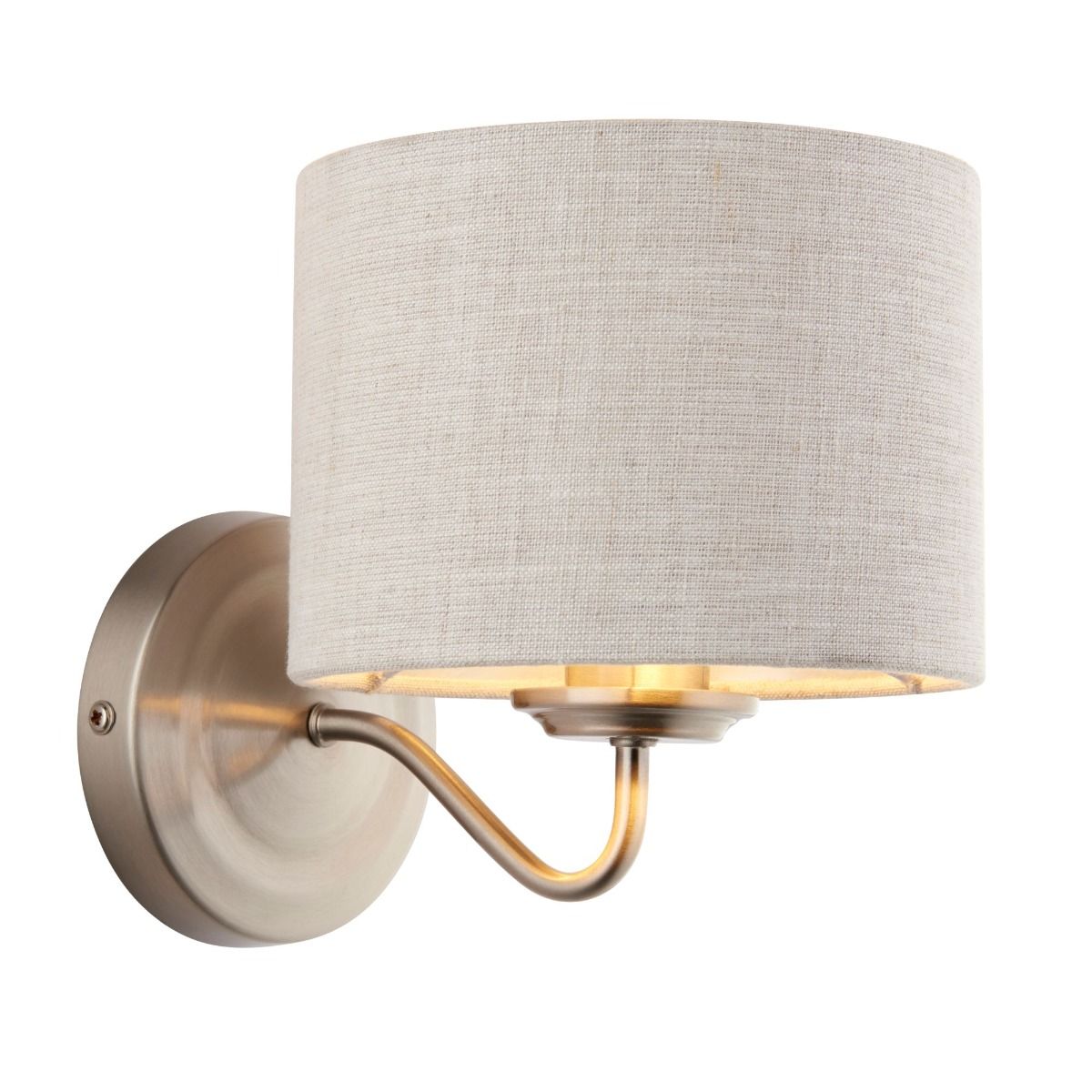 Cordale 1 Light Brushed Nickel and Linen Wall Light