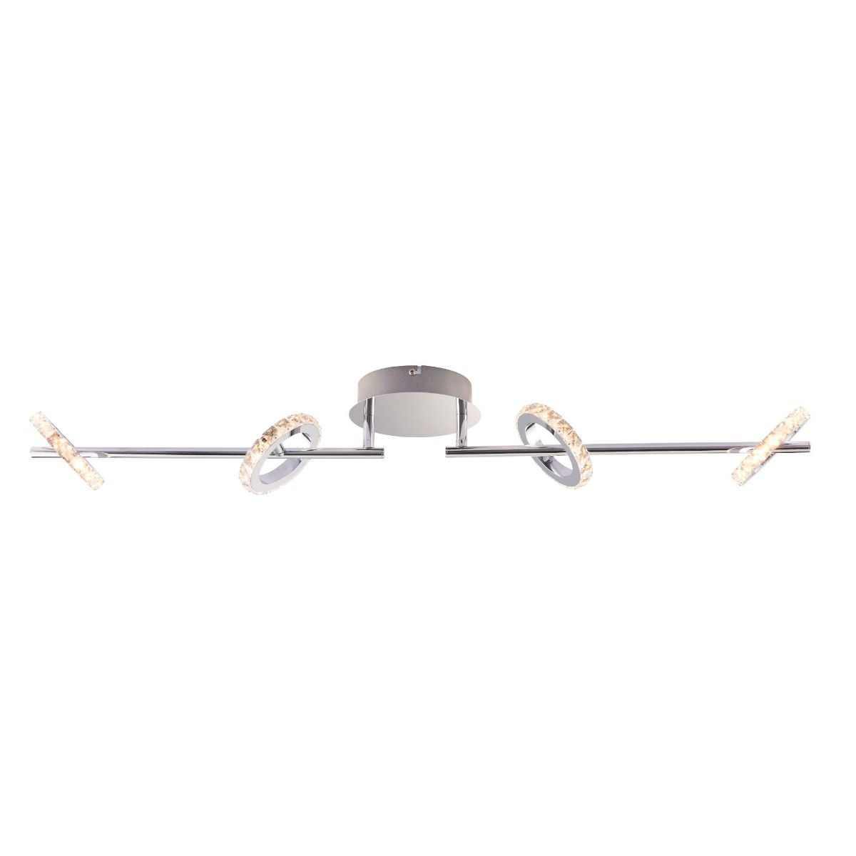Alexa 4 Spot Polished Chrome & Crystal LED Ceiling Bar