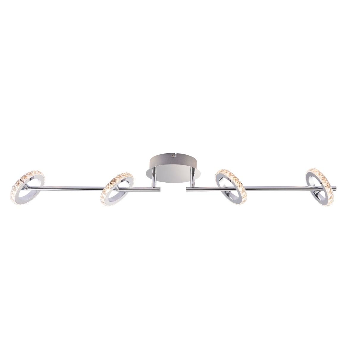 Alexa 4 Spot Polished Chrome & Crystal LED Ceiling Bar