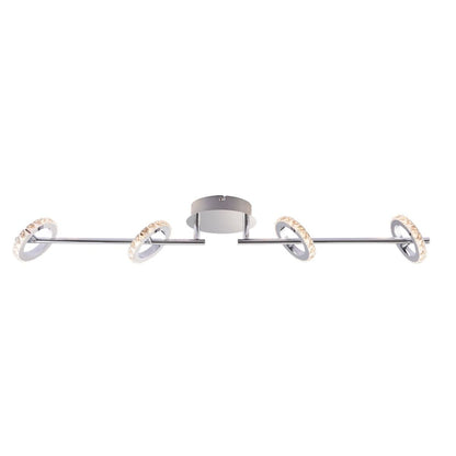 Alexa 4 Spot Polished Chrome & Crystal LED Ceiling Bar