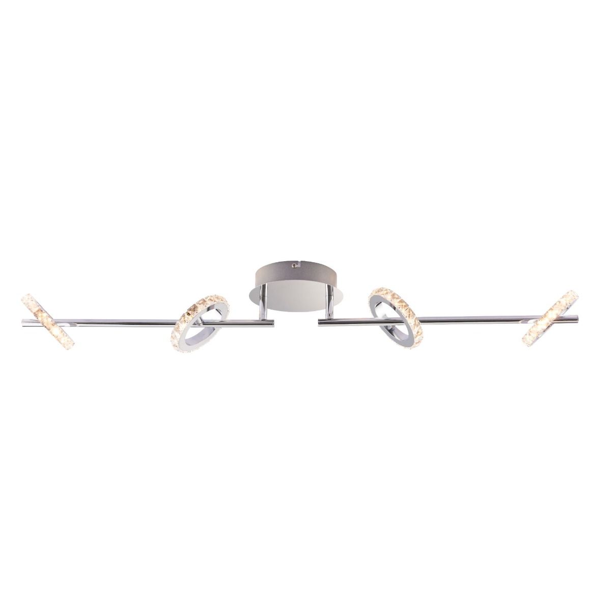 Alexa 4 Spot Polished Chrome & Crystal LED Ceiling Bar