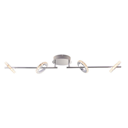 Alexa 4 Spot Polished Chrome & Crystal LED Ceiling Bar
