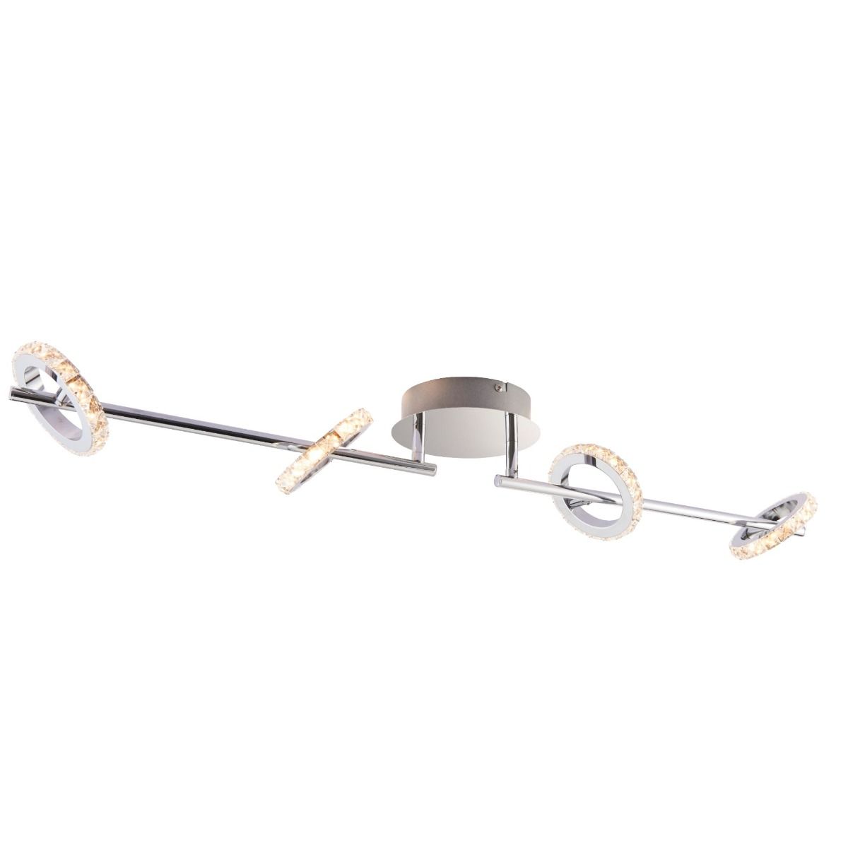Alexa 4 Spot Polished Chrome & Crystal LED Ceiling Bar