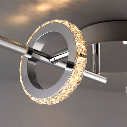 Alexa 4 Spot Polished Chrome & Crystal LED Ceiling Bar