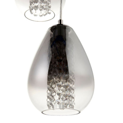 Heaney 3 Light Pendant Chrome and Smoked Glass Ceiling Light