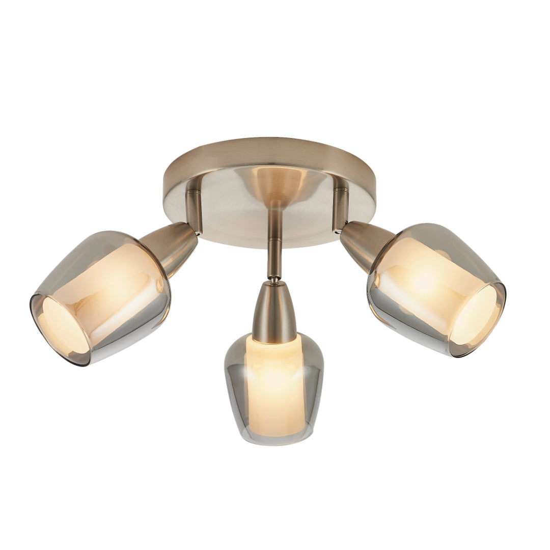 Kennen 3 Light Spot Satin Nickel Flush Ceiling Light