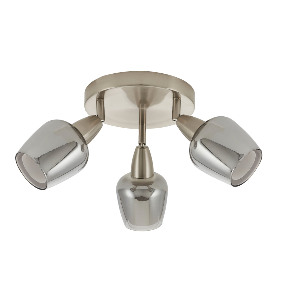 Kennen 3 Light Spot Satin Nickel Flush Ceiling Light