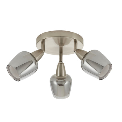 Kennen 3 Light Spot Satin Nickel Flush Ceiling Light