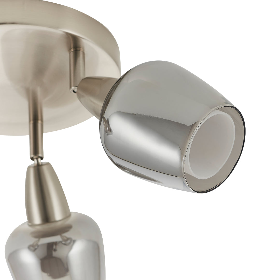 Kennen 3 Light Spot Satin Nickel Flush Ceiling Light