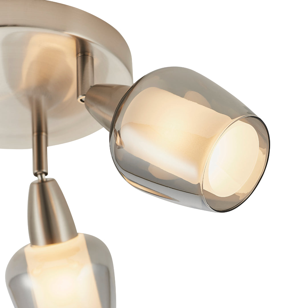 Kennen 3 Light Spot Satin Nickel Flush Ceiling Light