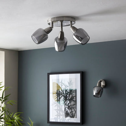 Kennen 3 Light Spot Satin Nickel Flush Ceiling Light