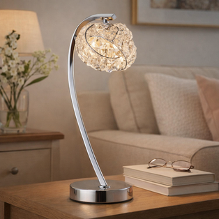 Monaco Chrome and Crystal Table Lamp