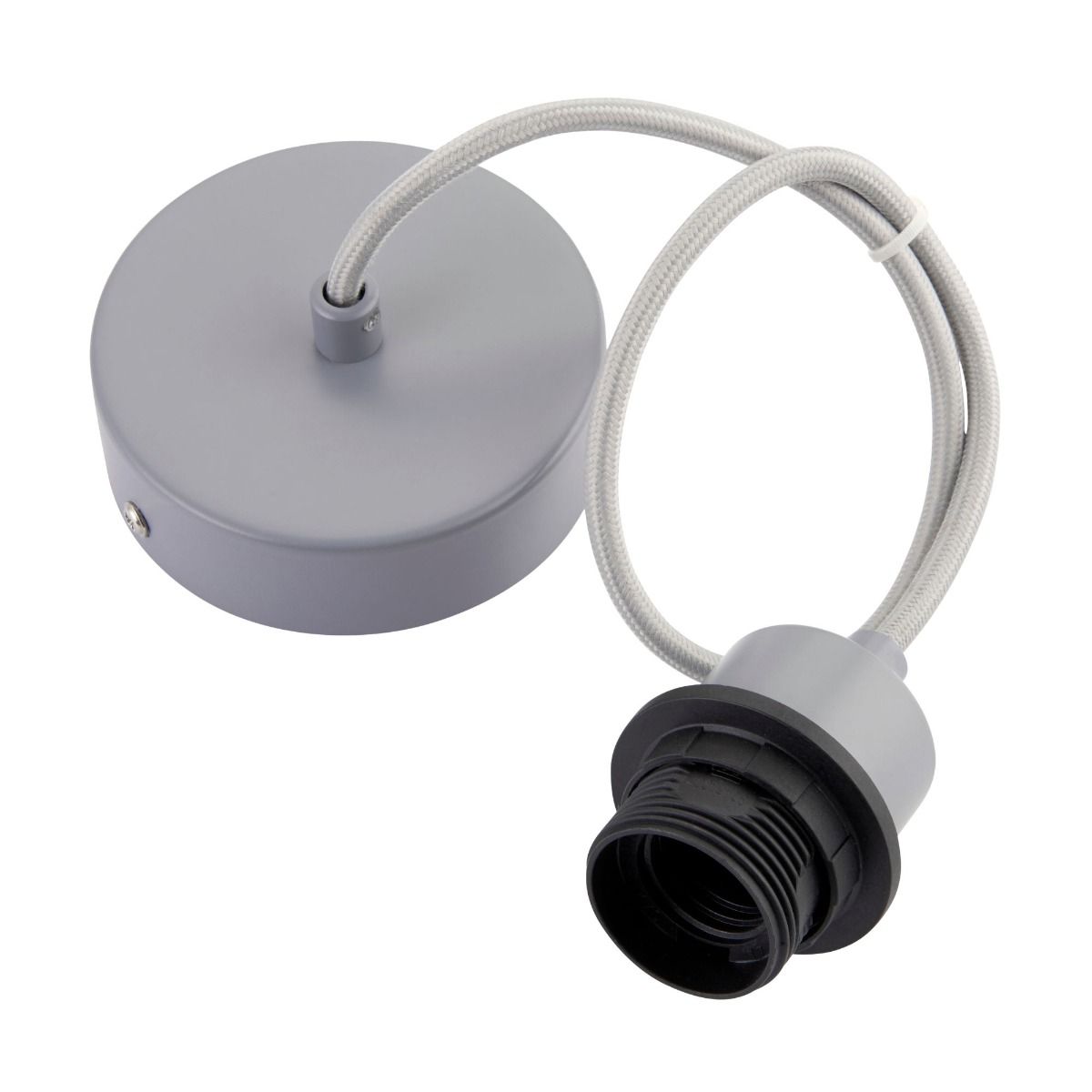 Cable Set Grey Steel Lamp Holder