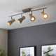Stoneleigh 4 Concrete and Wood Effect Spotlight  Bar Ceiling Light