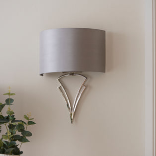 Lyla Satin Nickel Wall Light