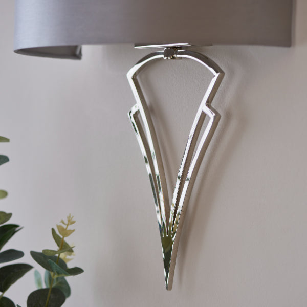 Lyla Satin Nickel Wall Light