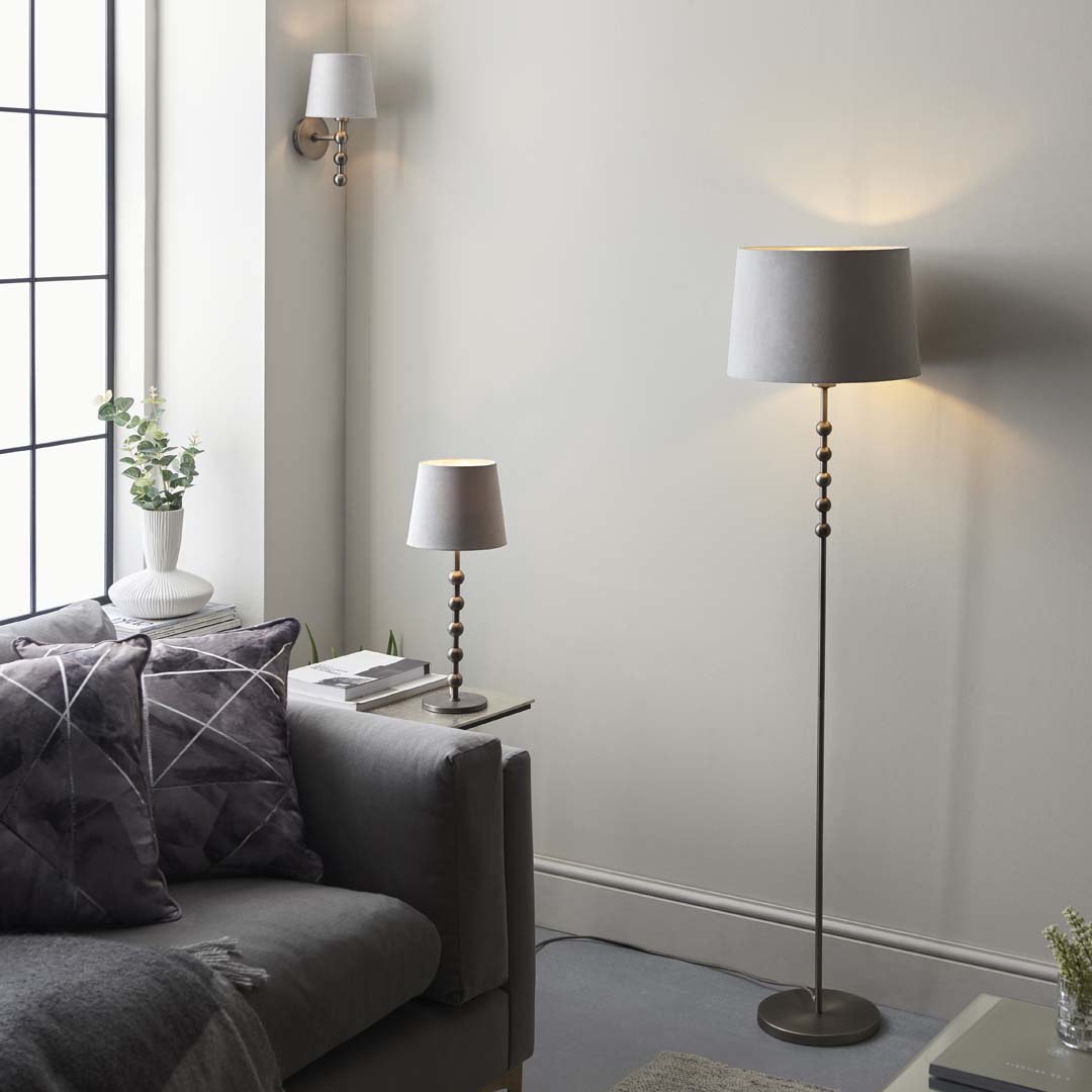 Bobble Aged Pewter Floor Lamp
