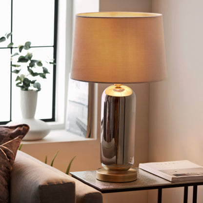 Lula Smoked Glass Touch Table Lamp