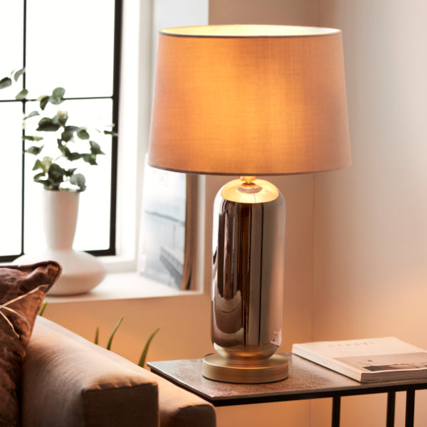 Lula Smoked Glass Touch Table Lamp