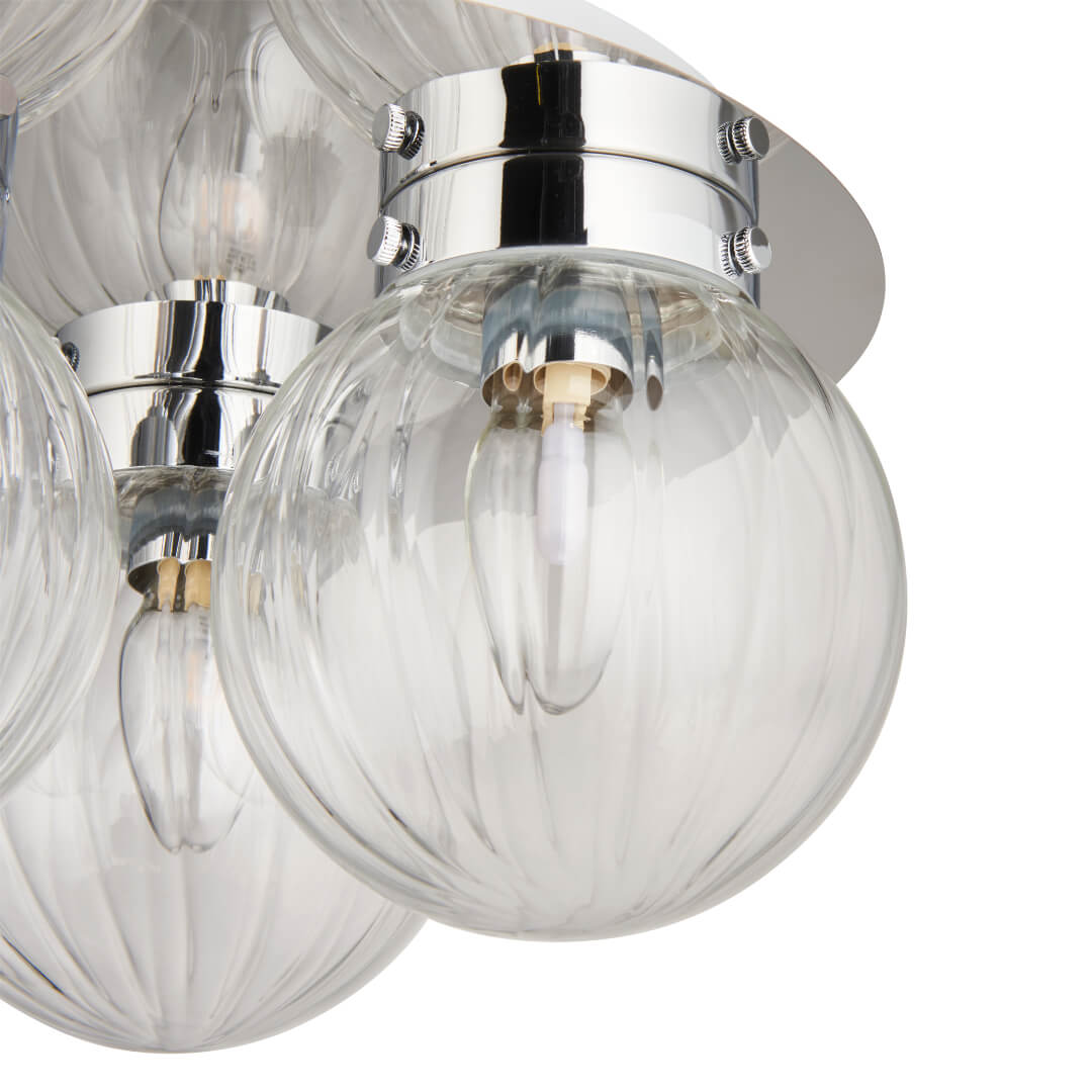 Amelie IP44 3 Light Flush Polished Chrome Ceiling Light