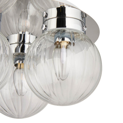 Amelie IP44 3 Light Flush Polished Chrome Ceiling Light