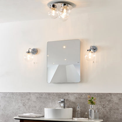 Amelie IP44 3 Light Flush Polished Chrome Ceiling Light