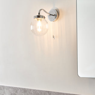 Amelie IP44 Polished Chrome Wall Light