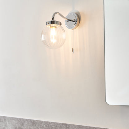 Amelie IP44 Polished Chrome Wall Light