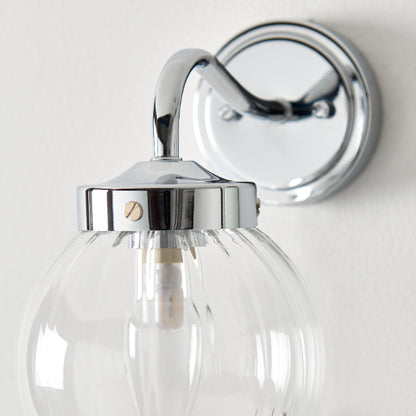 Amelie IP44 Polished Chrome Wall Light