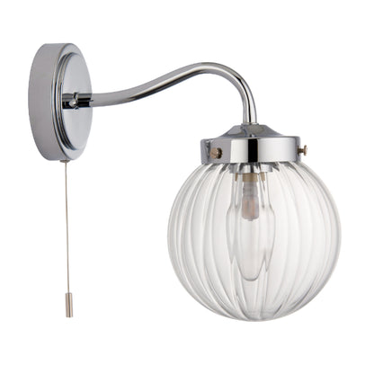 Amelie IP44 Polished Chrome Wall Light
