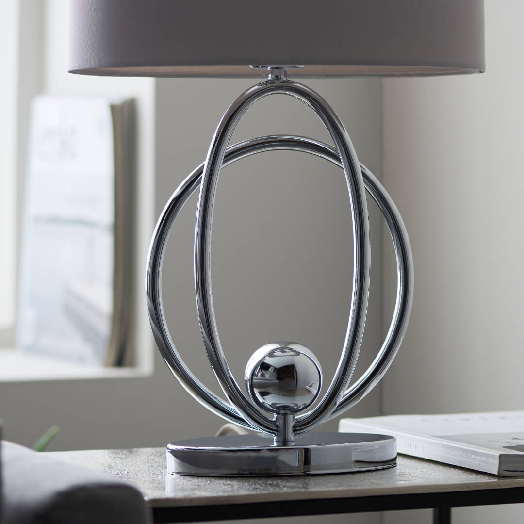Loop Polished Chrome Touch Table Lamp