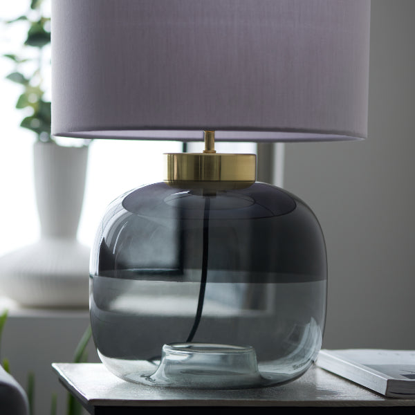 Jeni Smoked Glass Table Lamp