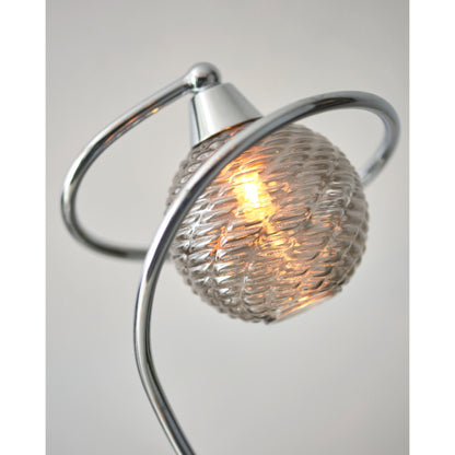 Twine Polished Chrome & Smoked Glass Table Lamp
