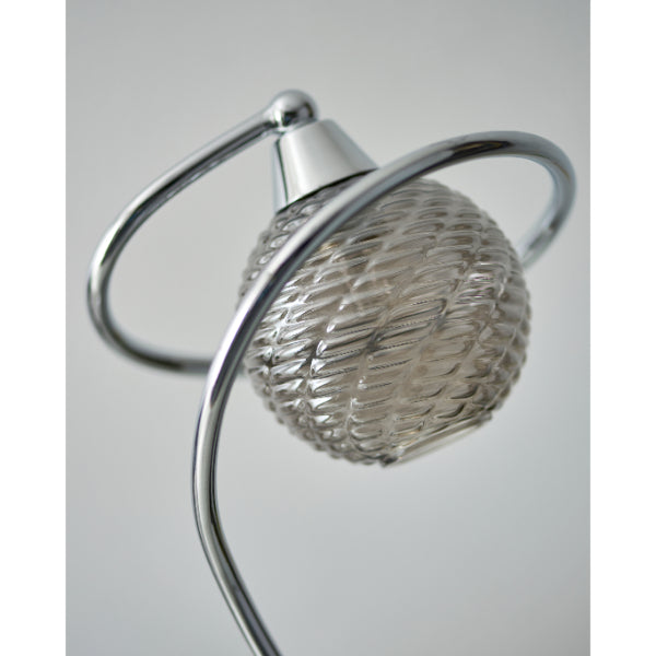 Twine Polished Chrome & Smoked Glass Table Lamp
