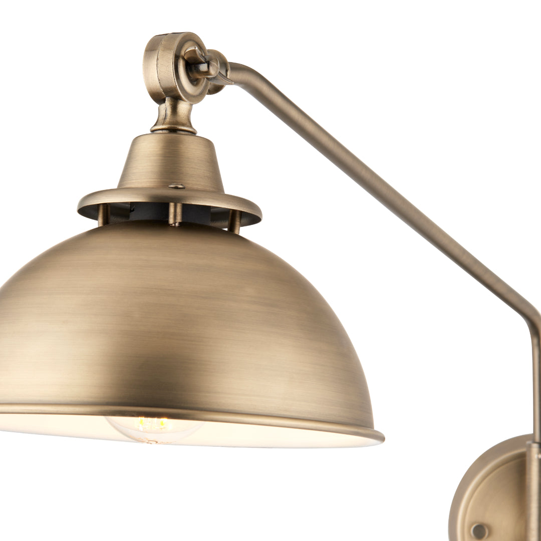 Madison Adjustable Antique Brass Wall Light
