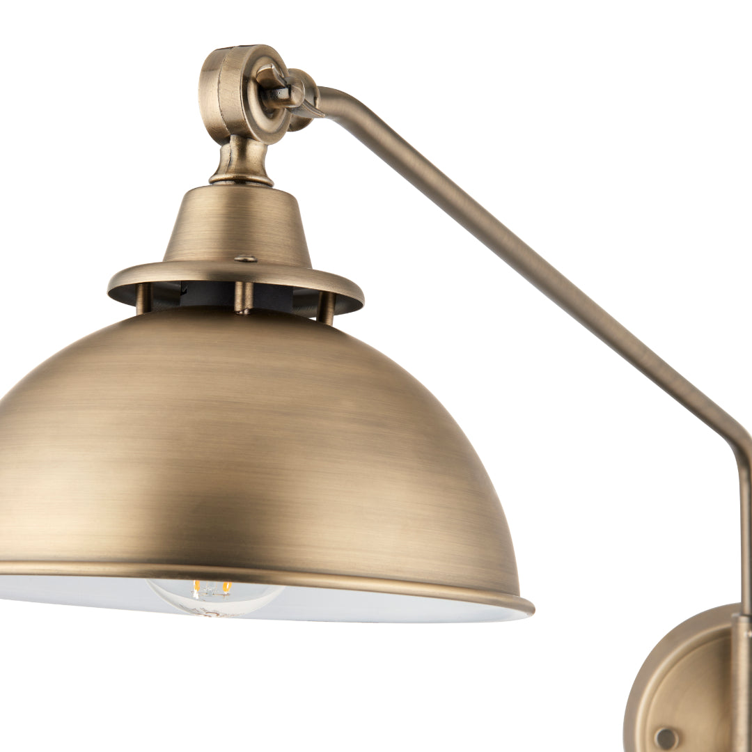 Madison Adjustable Antique Brass Wall Light