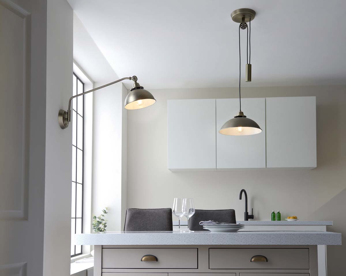 Madison Adjustable Antique Brass Wall Light